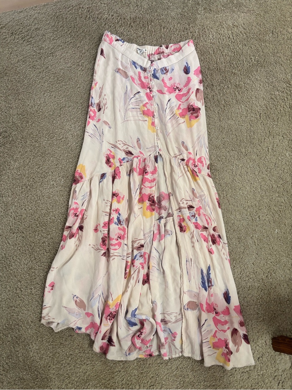 Billabong floral pink maxi skirt size m